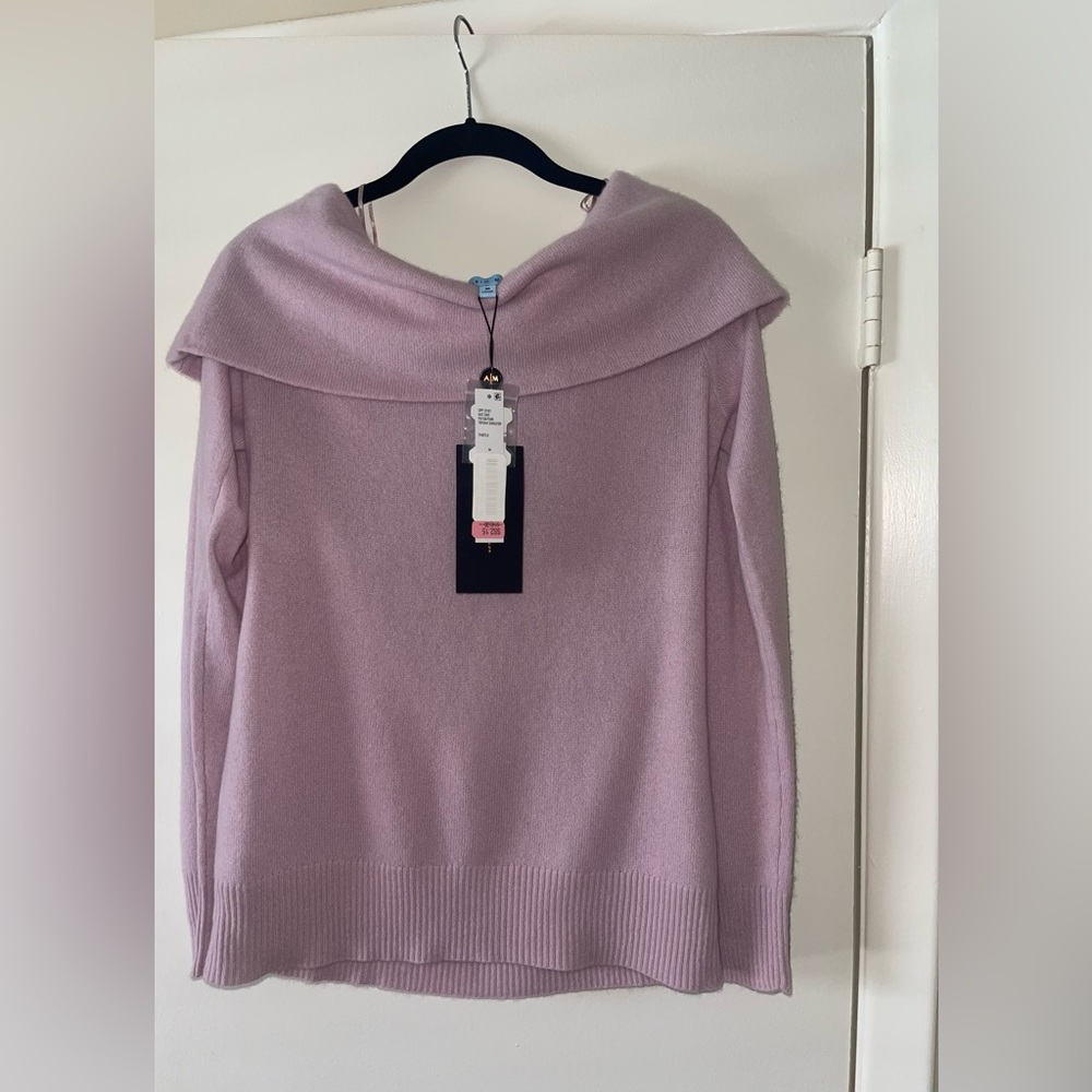 NWT Antonio Melani Cashmere Tiffany Sweater thistle lavender